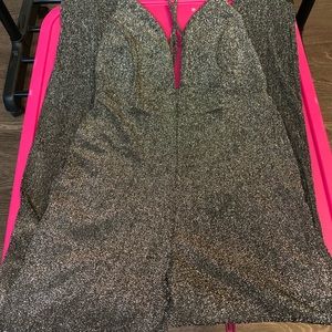 Black Shimmer Deep Plunge Neck Body Suit